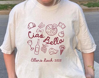 Custom Italy Bachelorette Party Shirts, Ciao Bella Bachelorette Shirt, Bridal Shower Party Shirt, Italian Wedding Shirt, Girls Trip Tee
