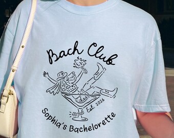 The Bach Club Shirt | Customized Bachelorette T-Shirt | Bikinis And Martinis | Wedding Party Tee | Personalized Bridal Cocktail Shirts