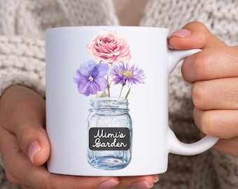 First Time Grandma Gifts | Grandma Coffee Mug | Personalized Mother In Law Gift | Mother's Day Gift | Grandma's Garden | Gift From Grandkids