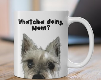 Custom Pet Mug | Personalized Cat Mug | Custom Pet Photo Mug | Gift For Dog Mom | Peeking Pet Mug | Cat Dad Mug