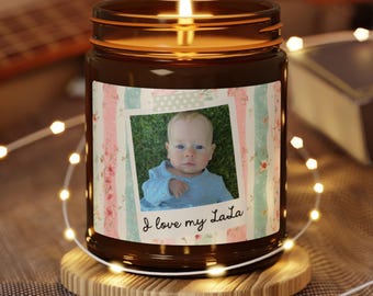 Custom Photo Candle For Grandma | Polaroid Photo Design | Mother's Day Gift From Grandkids | Mother In Law Gift | First Time Grandma