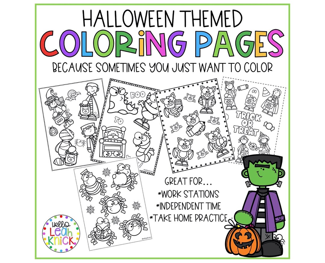 Halloween Coloring Pages Coloring Sheets Classroom - Etsy