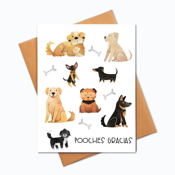 Dog Theme Thank You Notecard Set, Cute Dog Notecards, Thank You Notecards, 12 Notecards, A2 Size, Envelopes Included