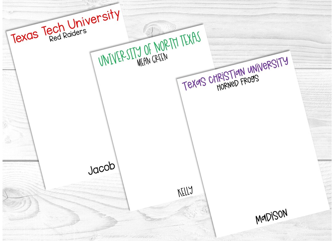 Personalized School Notepad College Notepad Custom Notepad Etsy