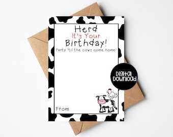 Chick fil a Gift Card Holder, Heard Its Your Birthday, Restaurant Gift Card Holder, 5x7 Card Holder, Instant Download Gift Card Holder
