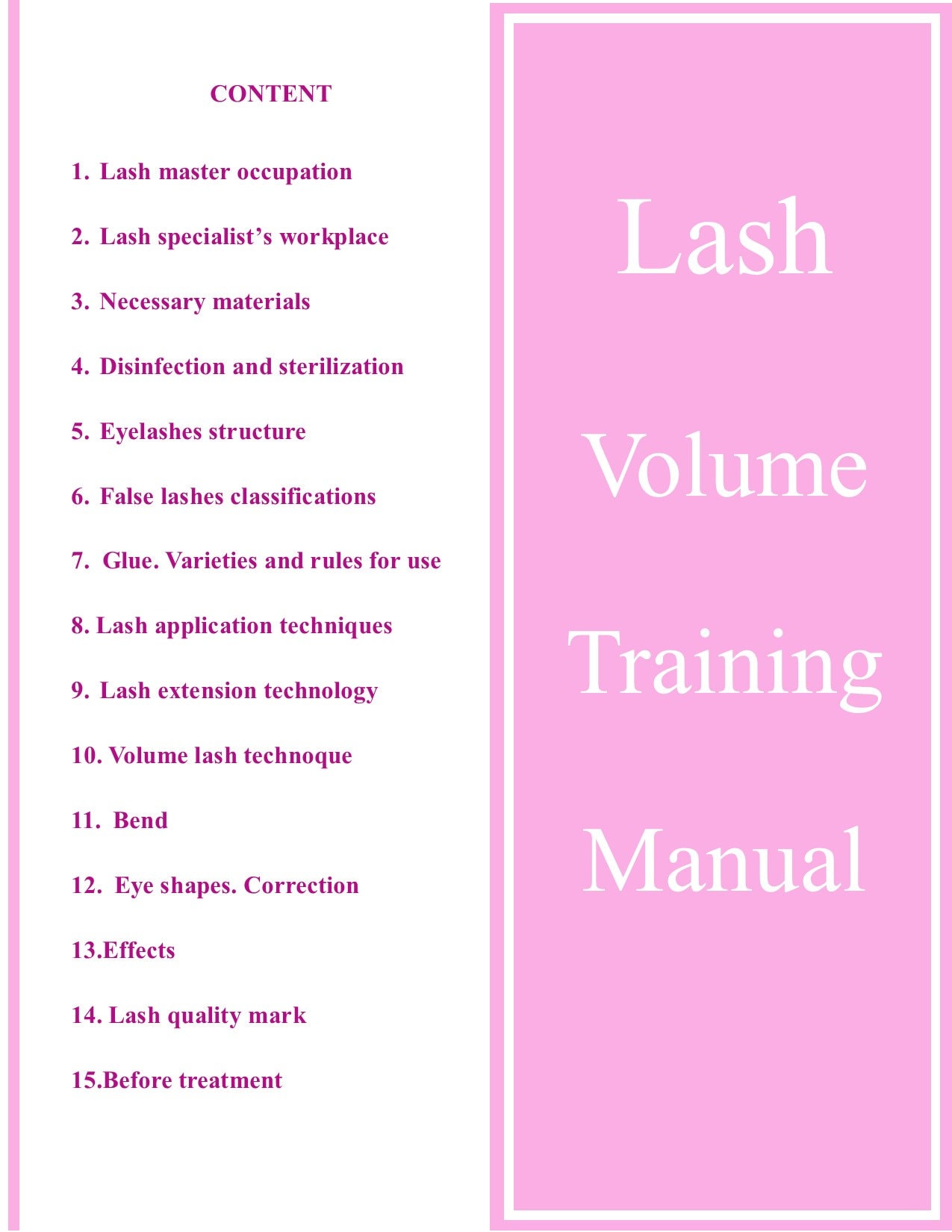 Lash Volume. Extension. Training Manual. Editable. PDF. Etsy