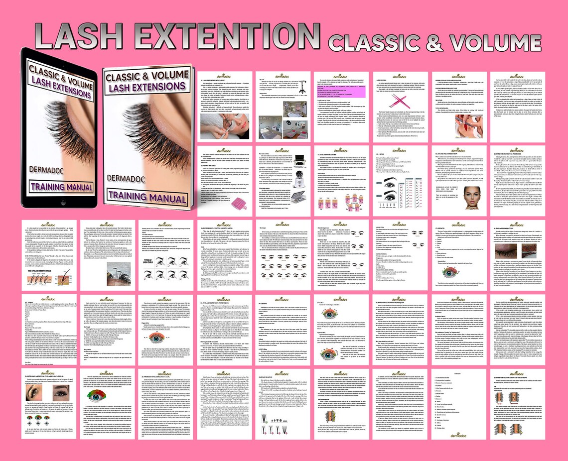 Lash Extensions Classic Volume Training Manual PDF Etsy