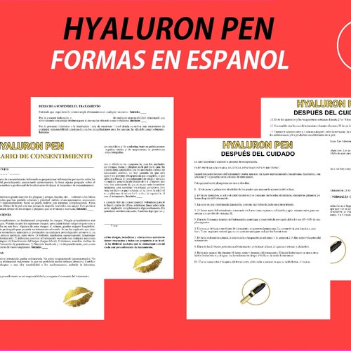 Hyaluron Pen Forms. Spanish. Full Set.formas De Pluma De Etsy