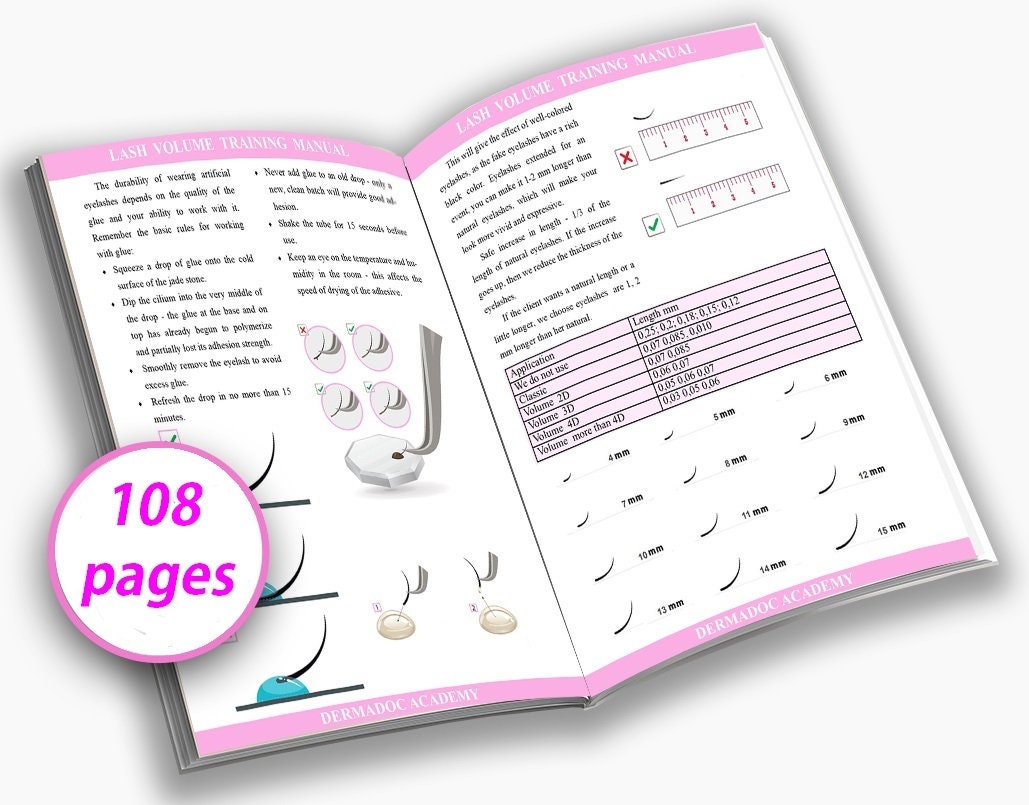 Lash Volume. Extension. Training Manual. Editable. PDF. Etsy