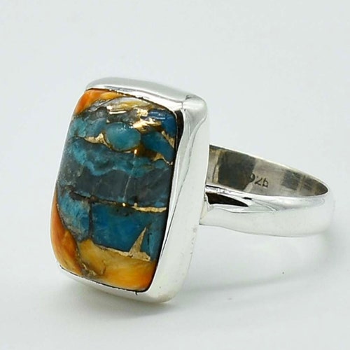 Blue Copper Turquoise Ring 925 Sterling Silver Ring Turquoise - Etsy