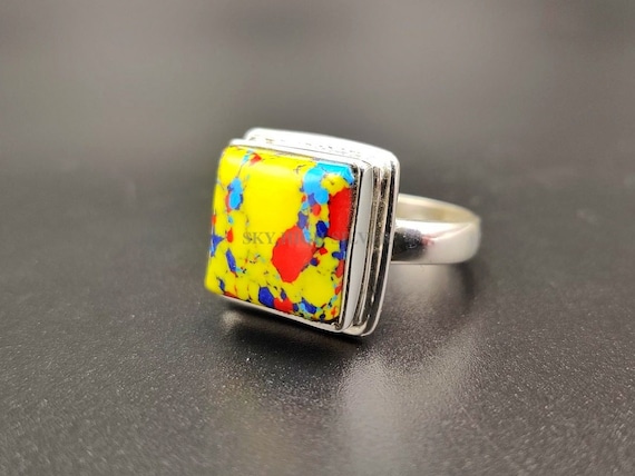 Yellow sale turquoise ring