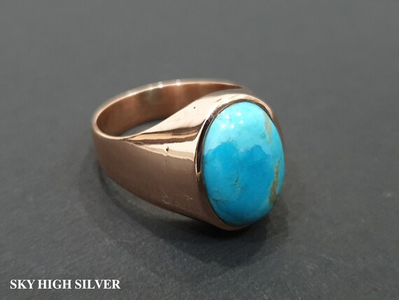 to do Adjust Solid Tibetan 3-color Copper Oval Turquoise Gemstone Dotted Ring 