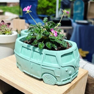 Concrete Vintage Car Planter | Succulent Planter Car | VW Van Buggie Planter