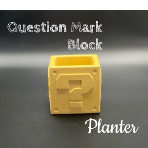 Super Mario Planter Color Gamer Succulent Planters Concrete Warp Pipe Planter Brick Block Planter Question Mark Block Note Block image 5