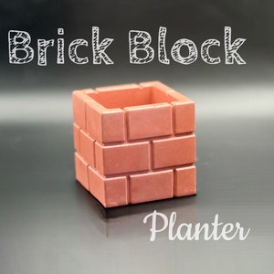 Super Mario Planter Color Gamer Succulent Planters Concrete Warp Pipe Planter Brick Block Planter Question Mark Block Note Block image 4