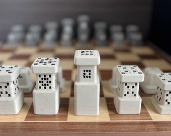 Handmade Chess Set | Heavy Chess Set | Unique Concrete Chess Set