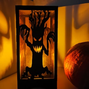 Gruselige beängstigend Urlaub Halloween Laterne Kerze Licht (Scared Katze - 3)