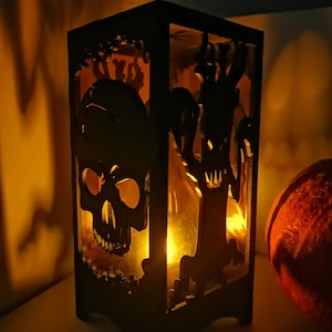 Spooky scary holiday halloween lantern candle light (5 - House on hill)