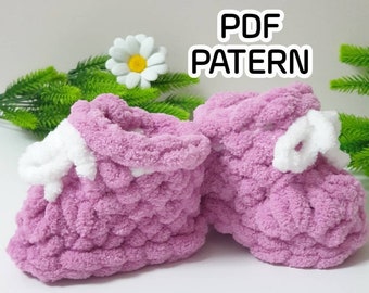 Pattern for baby booties sewing, baby booties crochet, hand knitted newborn shoes PDF PATTERN, baby booties do it yourself, baby girl shoes