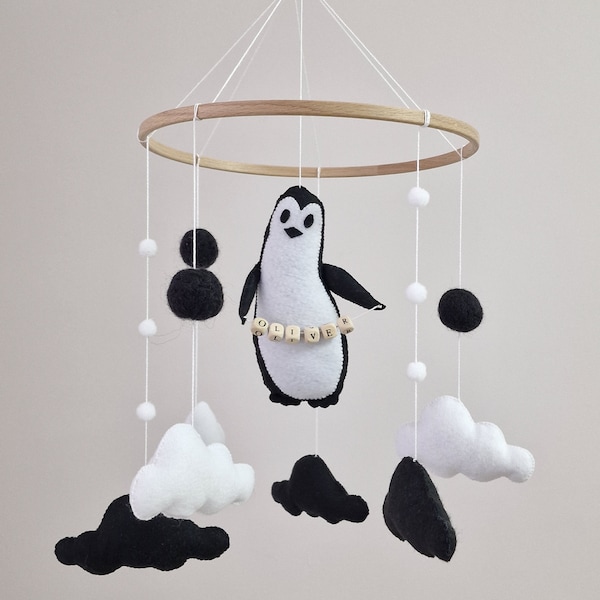 Penguin Baby Mobile Etsy