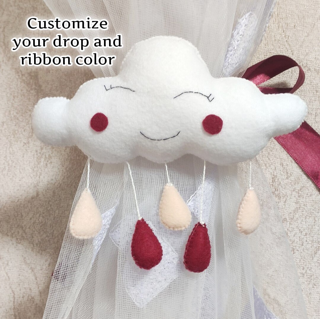 Curtain Holdbacks Cloud Nursery Decor Nursery Curtain White Etsy