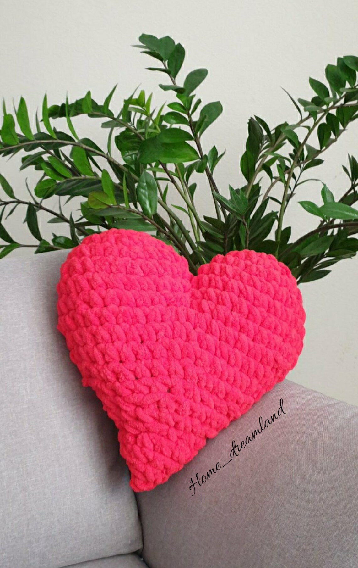 Heart Shaped Pillow Knitted Pillow Plush Pillow Red Knitted Etsy