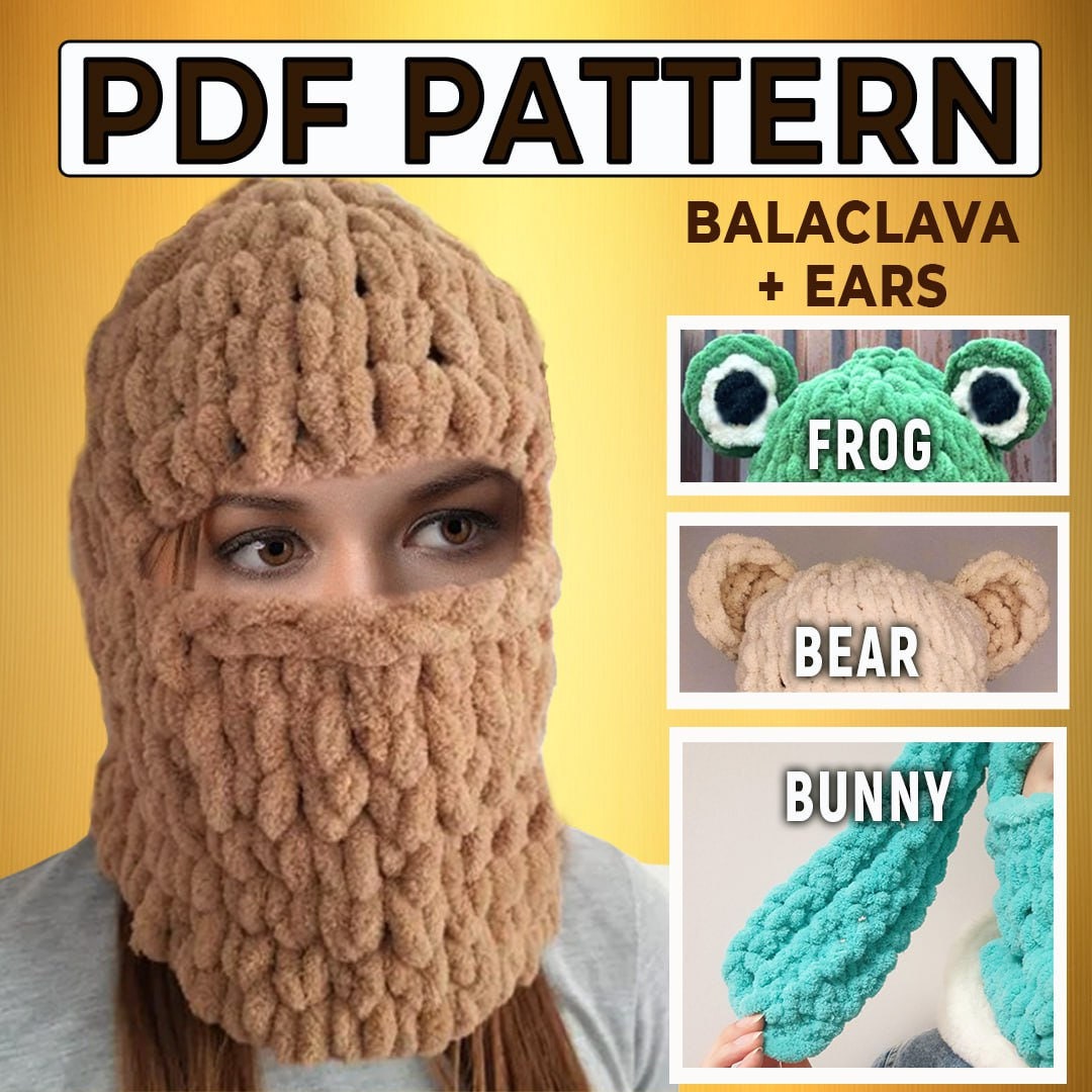 Hand Knitted Balaclava Pattern, Custom Bear Balaclava, Alize Puffy Winter Hat, Full Face Mask PDF PATTERN, Rabbit Balaclava, Frog Balaclava - Etsy Hand Knitted Balaclava Pattern, Custom Bear Balaclava, Alize Puffy Winter Hat, Full Face Mask PDF PATTERN, Rabbit Balaclava, Frog Balaclava - Etsy