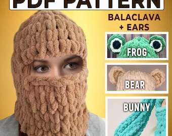 Hand Knitted Balaclava Pattern, Alize Puffy Winter Hat (PDF PATTERN)