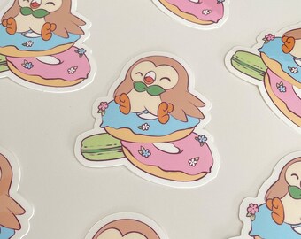 Niedlicher Sticker, Bauz / Rowlet, Vinyl Label