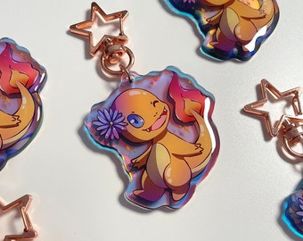 Cute Acrylic Charms, Holographic, Charmander