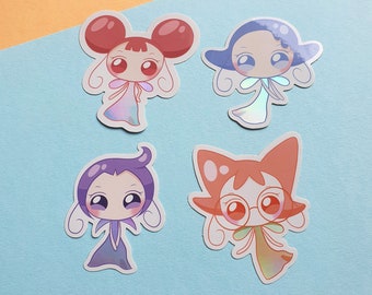 Ojamajo Doremi Fairy Sticker, Holographic Glitter Sticker, Vinyl Label