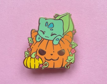 Süßer Bisasam Halloween Emaile Pin: Magie zum Tragen!
