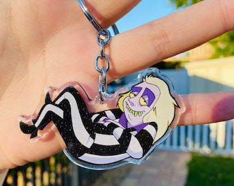 Llavero acrílico de Beetlejuice (7,6 x 5 cm)