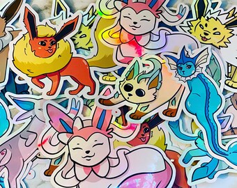 Eeveelution Holographic Stickers