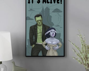Sexy Bride and Monster Poster