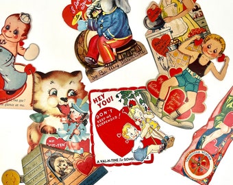 Vintage Mechanical Valentine Cards Collection - 1930s Era, Working Movements, Signed and Sent with Love