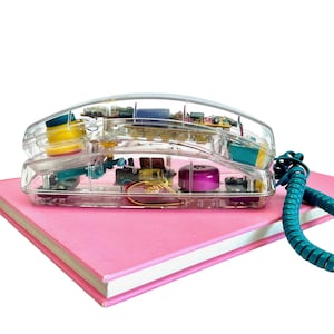 Vintage Clear Landline Telephone | Conair SW205CB Color Brights, 1990s
