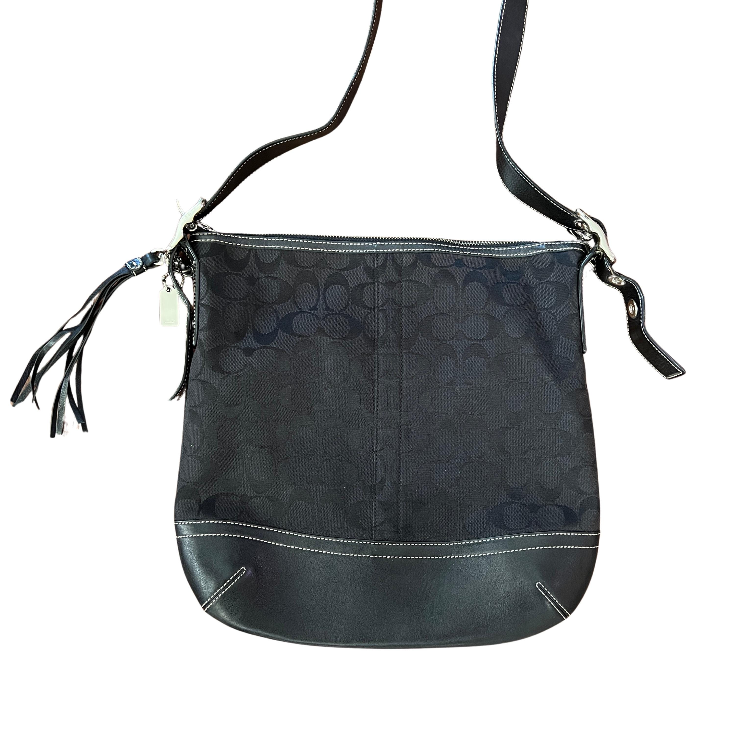 Vintage Y2K Coach Black Signature Shoulder Bag – Classic Coach