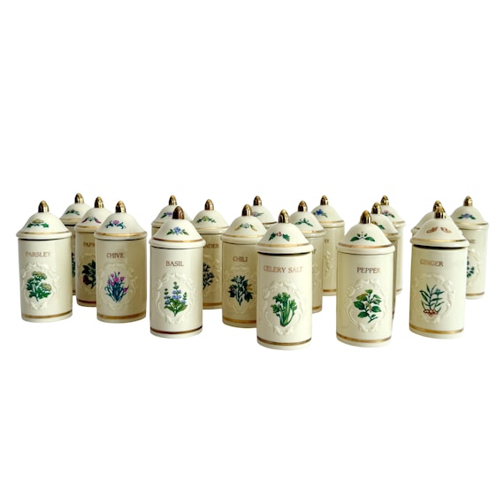 Vintage Lenox Spice Garden Porcelain Herb Jar – 1992 - Choose Your