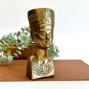 Brass Egyptian Bust Figurine image 1