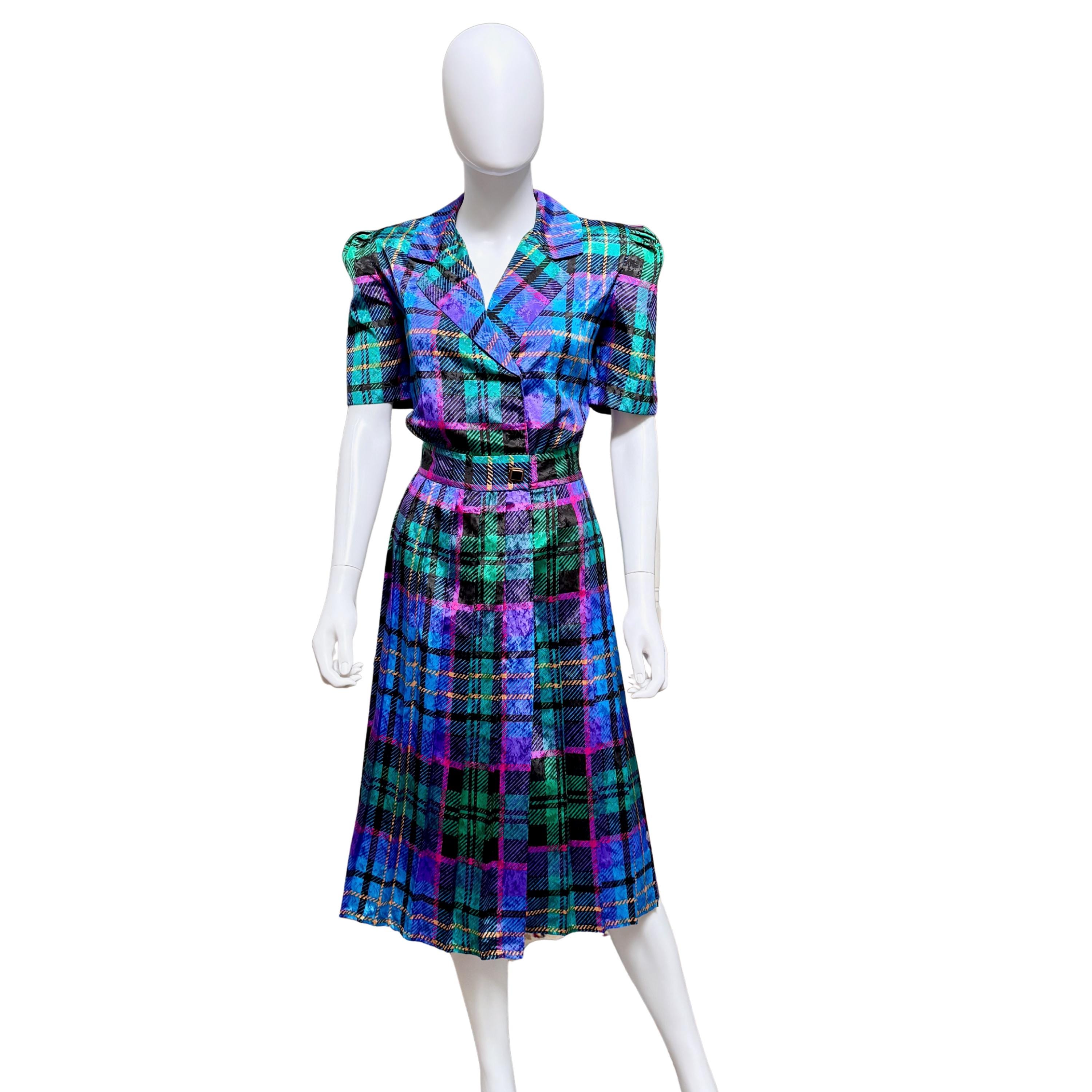 Tartan Midi Dress - Etsy Tartan Midi Dress - Etsy