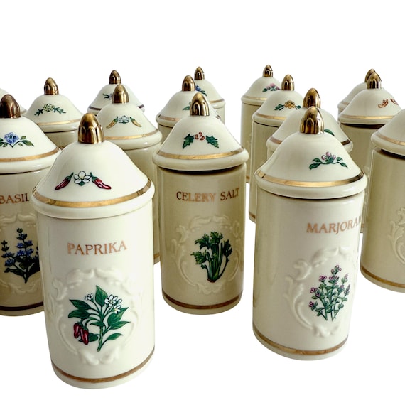 Vintage Lenox Spice Garden Porcelain Herb Jar – 1992 - Choose Your