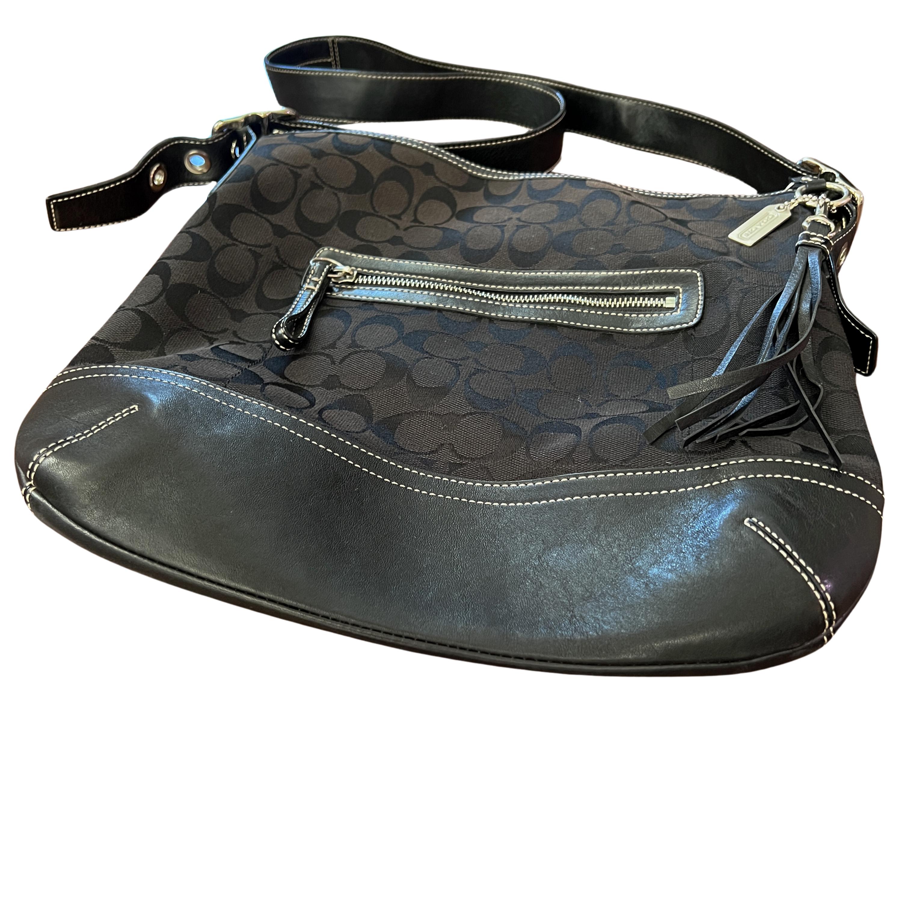 Vintage Y2K Coach Black Signature Shoulder Bag – Classic Coach