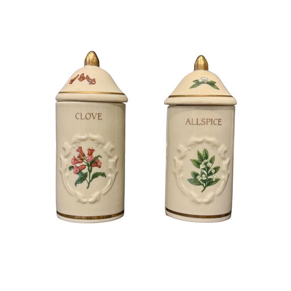 Vintage Lenox Spice Garden Porcelain Herb Jar – 1992 - Choose Your
