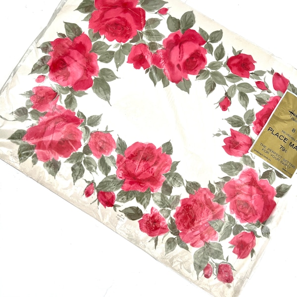 Vintage Rose Placemats | Hallmark Plans-a-Party 8 Reusable Placemats