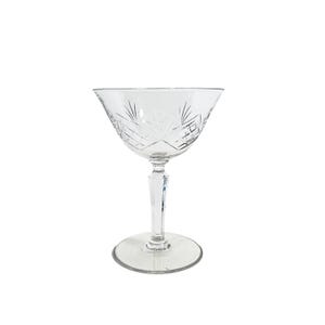 Vintage Cut Crystal Champagne Coupe | Bayel Normandy Champagne Sherbet Glass | Vintage Cocktail Glassware | Mid Century Barware