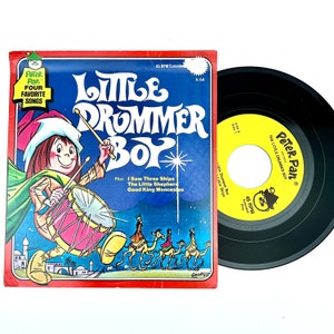Vintage Peter Pan Vinyl Kids Christmas Record - "Little Drummer Boy" - Four Favorite Christmas Songs