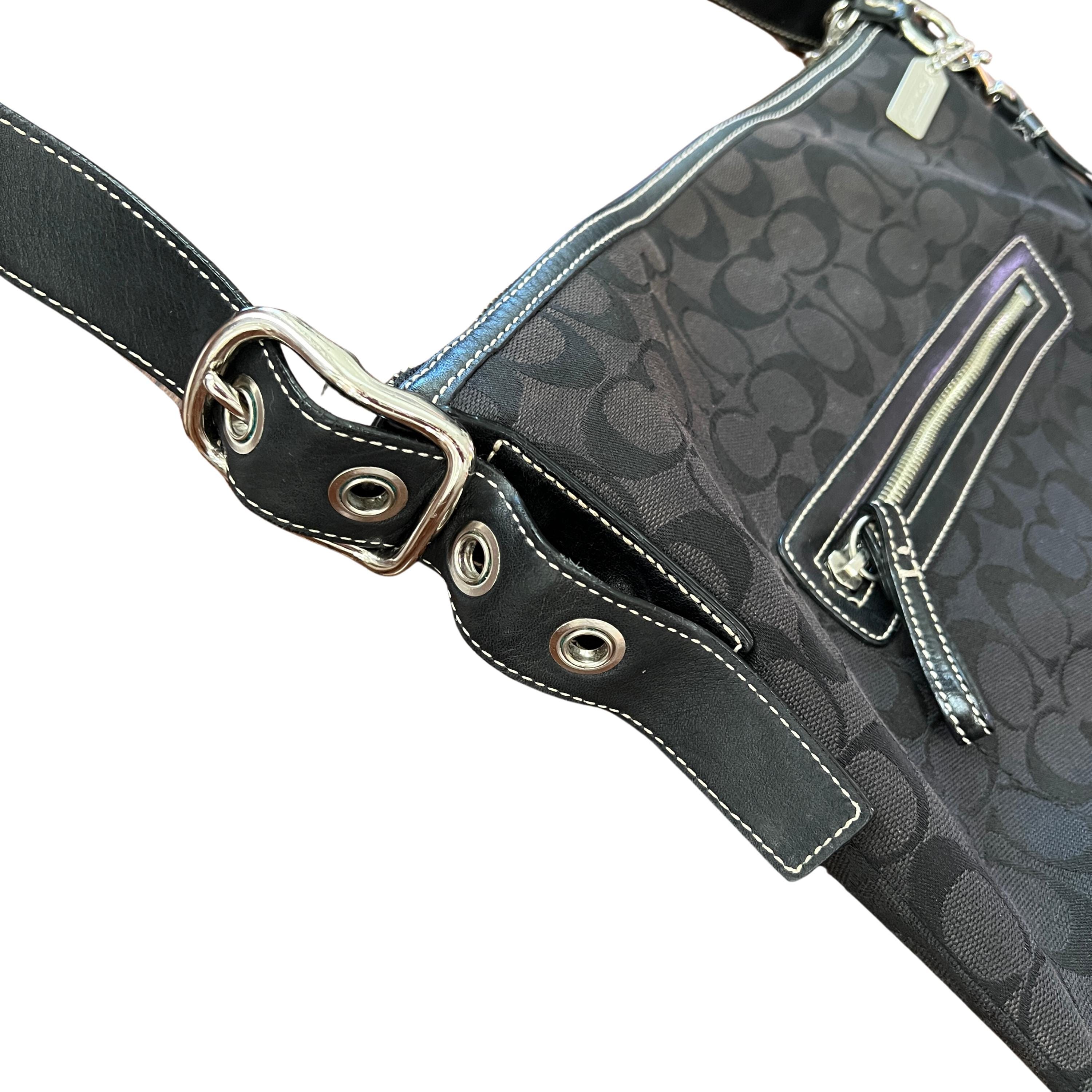 Vintage Y2K Coach Black Signature Shoulder Bag – Coach Soho 9349