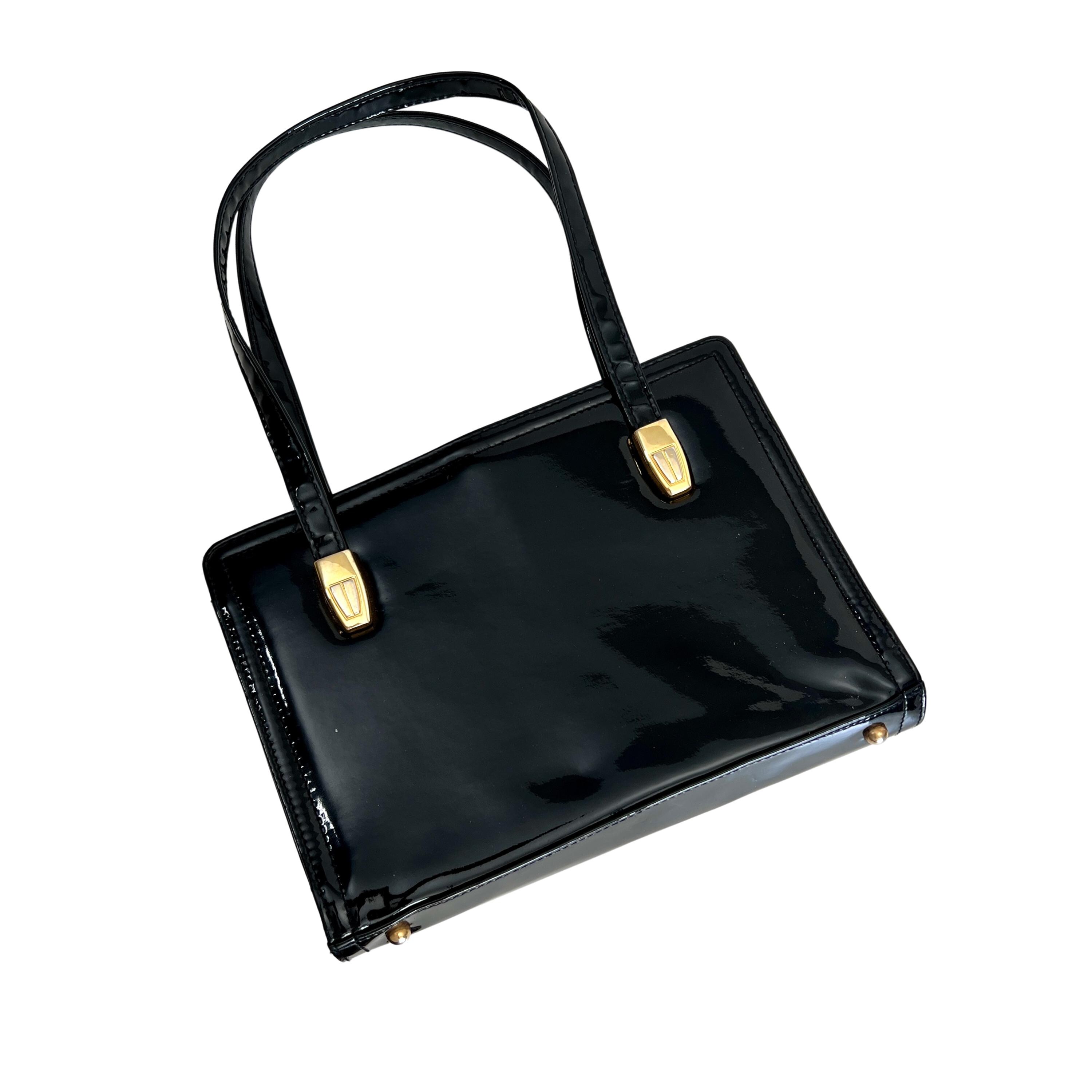 Black patent leather handbags best sale