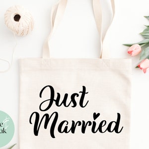 Just Married SVG - Echtpaar Svg - Bruiloft SVG - Newlywed Svg - Paar Gift Svg - Bruid Svg - Married Cut bestand - Huwelijksreis svg